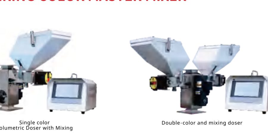 Volumetric colour doser and mixer
