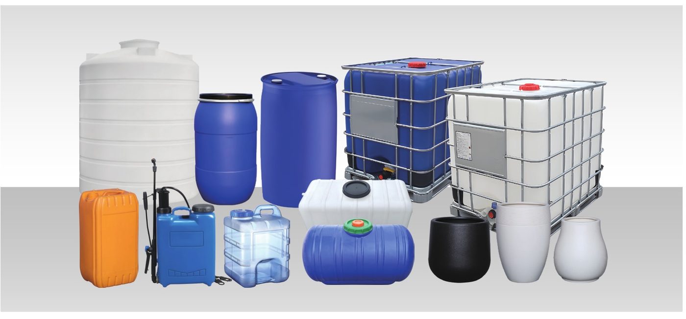 HDPE drums, IBC tanks, water tanks and jerry cans made by extrusion blow moulding